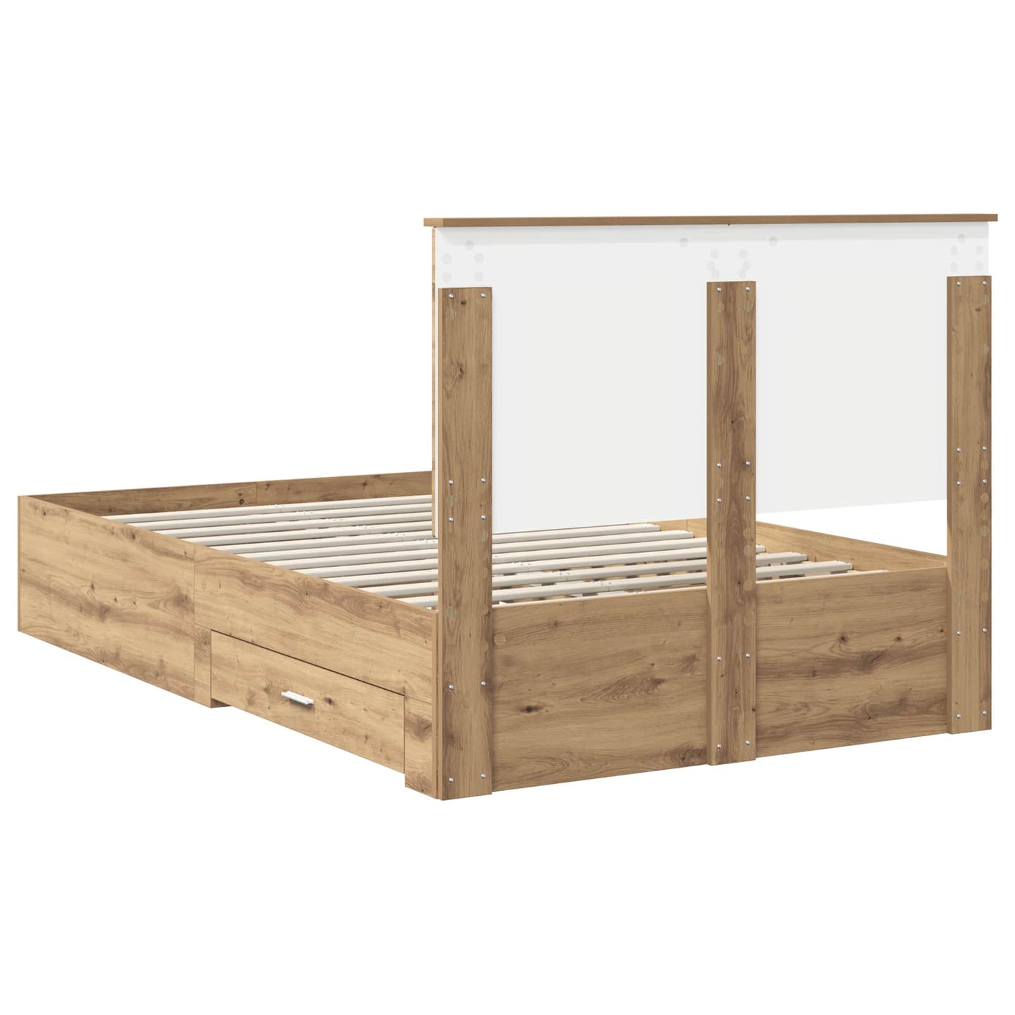 vidaXL Bettrahmen Artisan-Eiche 135 x 190 cm Holzwerkstoff
