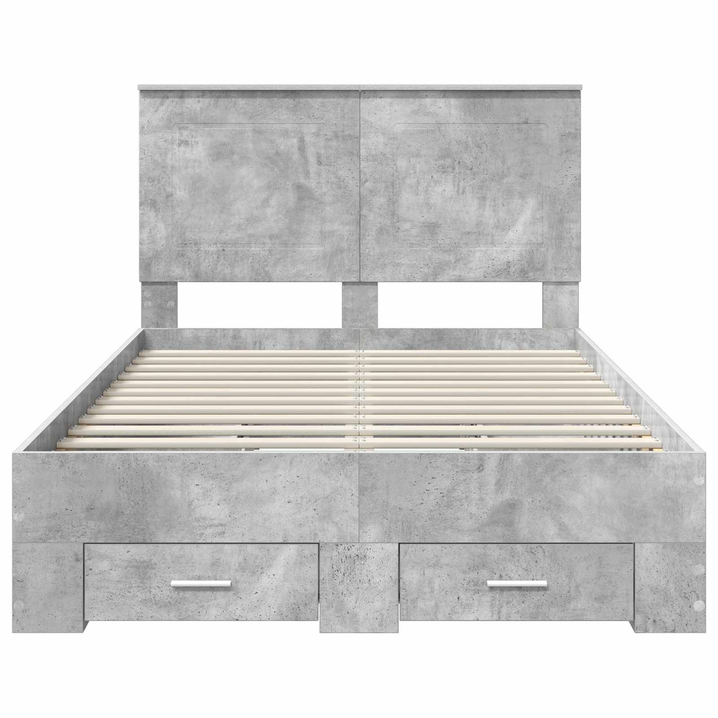 vidaXL Bettrahmen mit Kopfteil Beton Grau 120 x 190 cm Holzwerkstoff