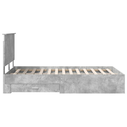 vidaXL Bettrahmen mit Kopfteil Beton Grau 120 x 190 cm Holzwerkstoff