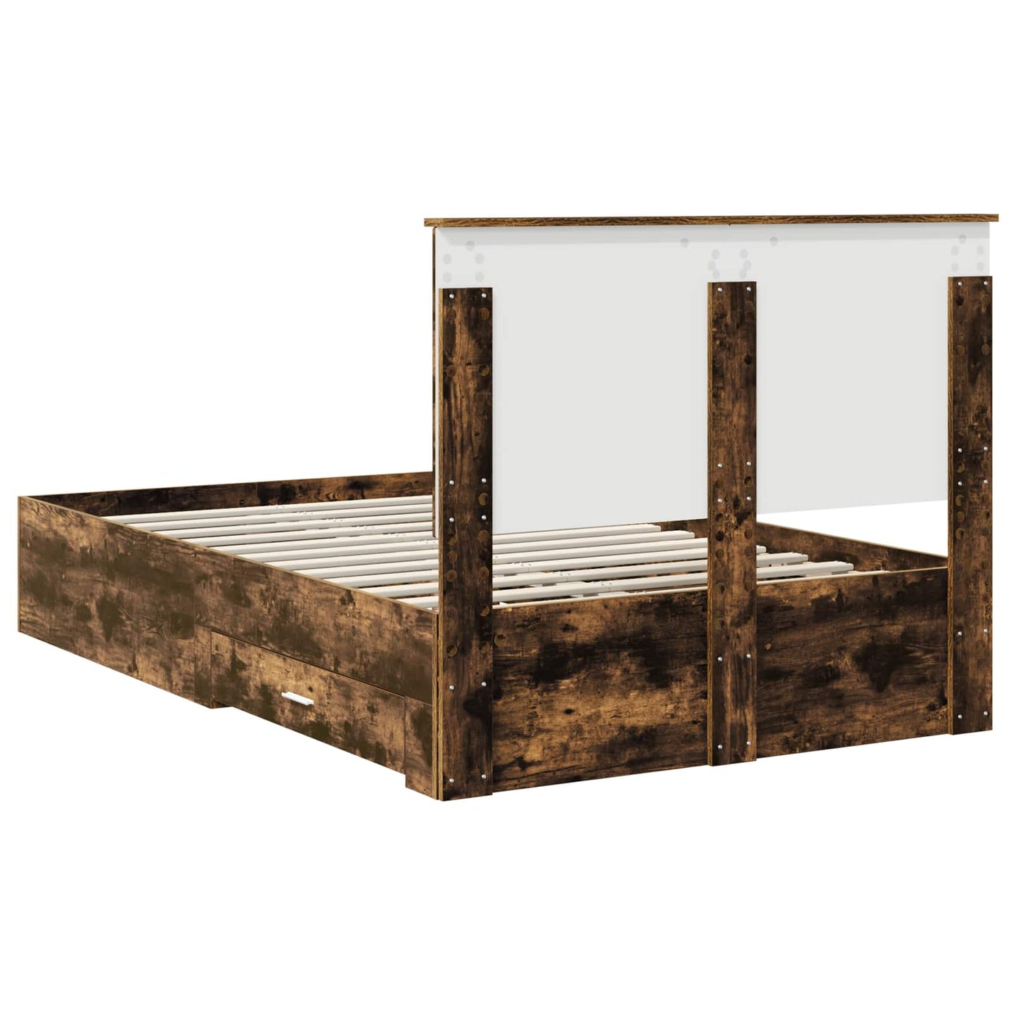 vidaXL Cadre de lit Chêne fumé 120 x 190 cm Bois d'ingénierie