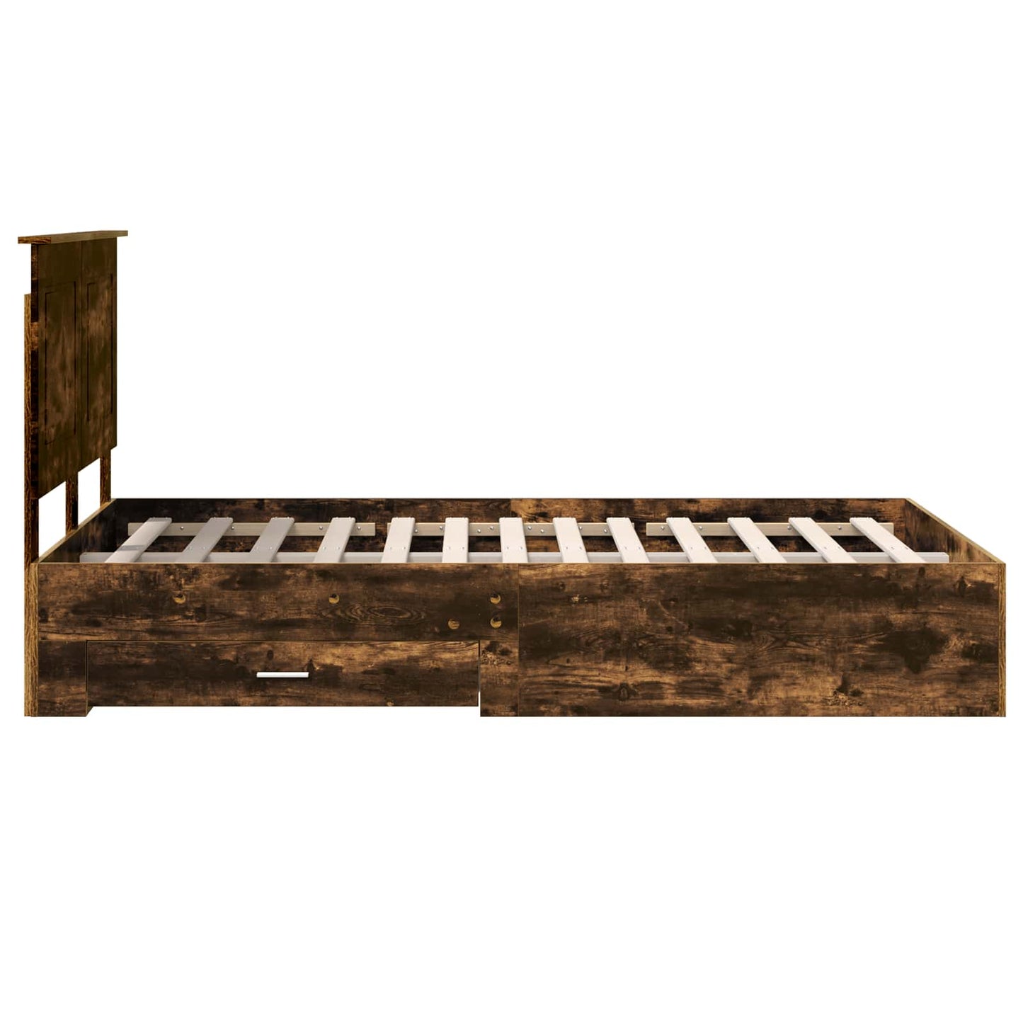 vidaXL Cadre de lit Chêne fumé 120 x 190 cm Bois d'ingénierie