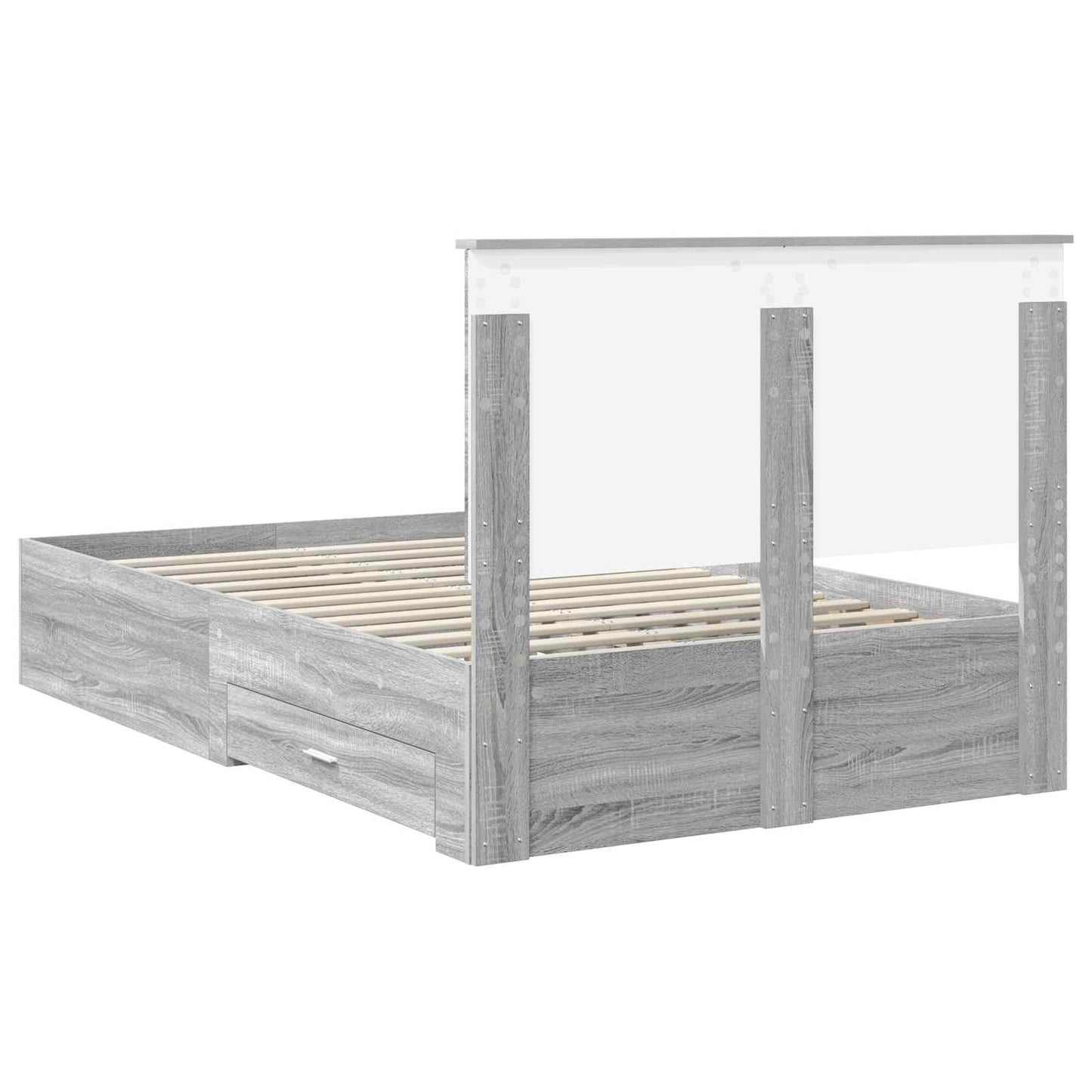 vidaXL Bettrahmen Graues Sonoma 120 x 190 cm Holzwerkstoff