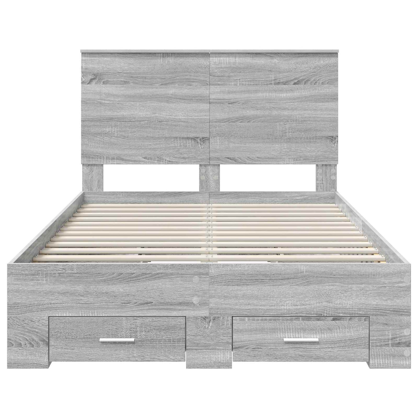 vidaXL Bettrahmen Graues Sonoma 120 x 190 cm Holzwerkstoff