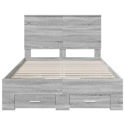 vidaXL Bettrahmen Graues Sonoma 120 x 190 cm Holzwerkstoff