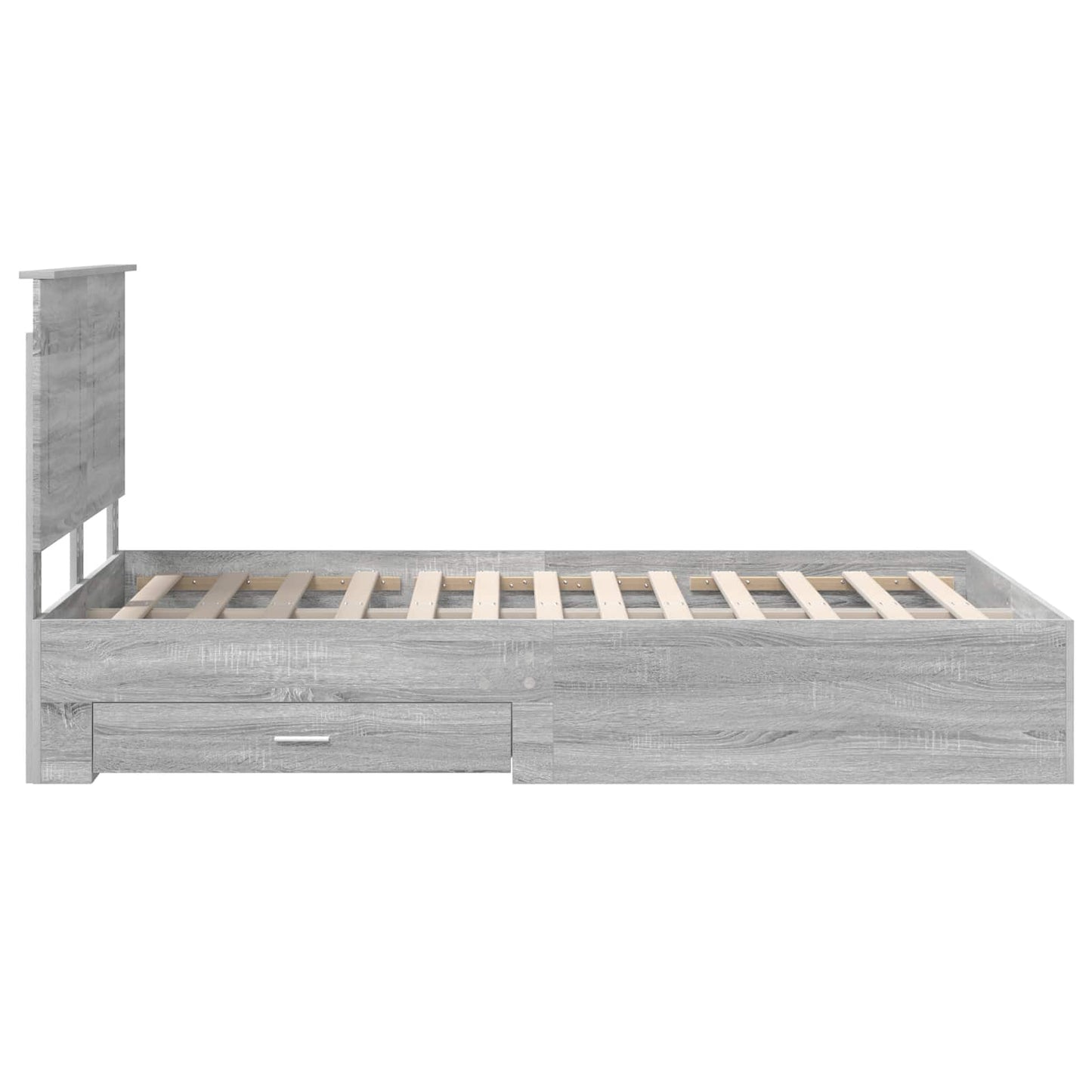 vidaXL Bettrahmen Graues Sonoma 120 x 190 cm Holzwerkstoff