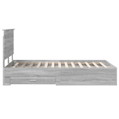 vidaXL Bettrahmen Graues Sonoma 120 x 190 cm Holzwerkstoff