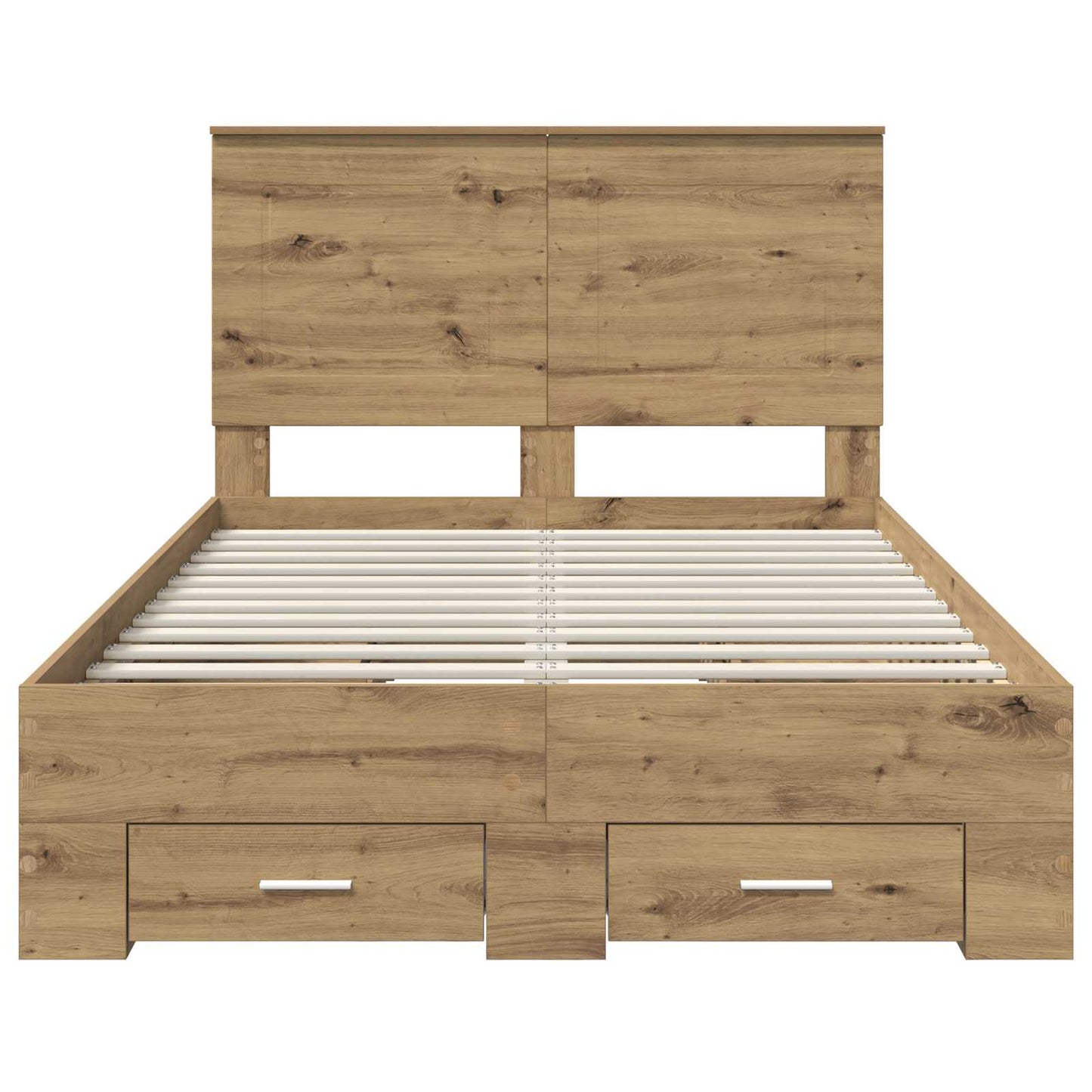 vidaXL Bettrahmen Artisan-Eiche 120 x 190 cm Holzwerkstoff