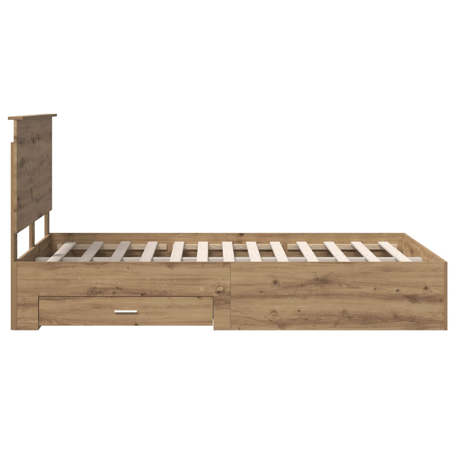 vidaXL Bettrahmen Artisan-Eiche 120 x 190 cm Holzwerkstoff