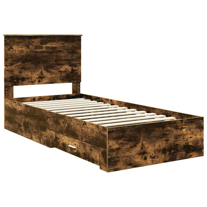 vidaXL Bettrahmen Geräucherte Eiche 100 x 200 cm Holzwerkstoff