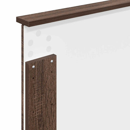 vidaXL Bettrahmen Braune Eiche und Silber 100 x 200 cm Holzwerkstoff