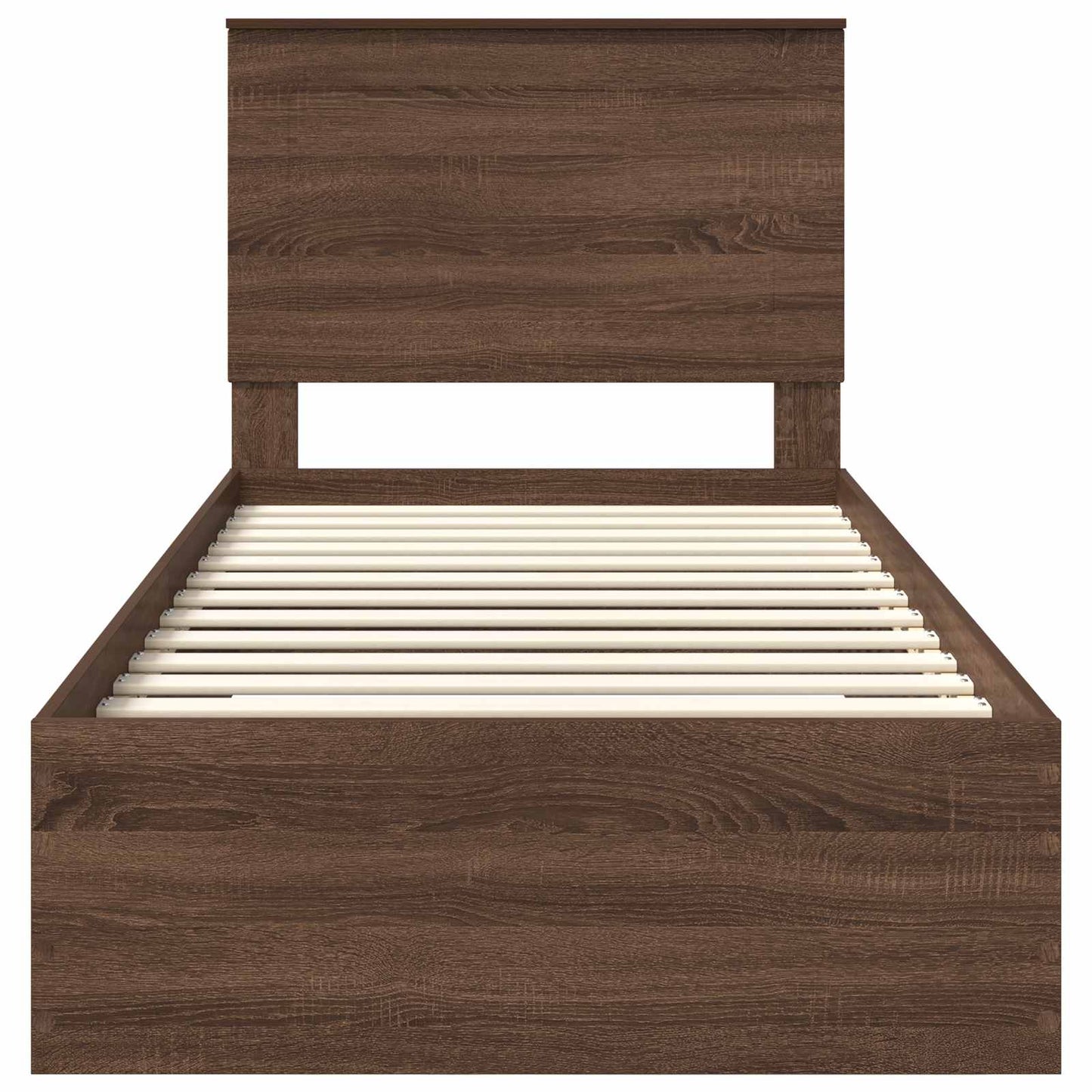 vidaXL Bettrahmen Braune Eiche und Silber 100 x 200 cm Holzwerkstoff