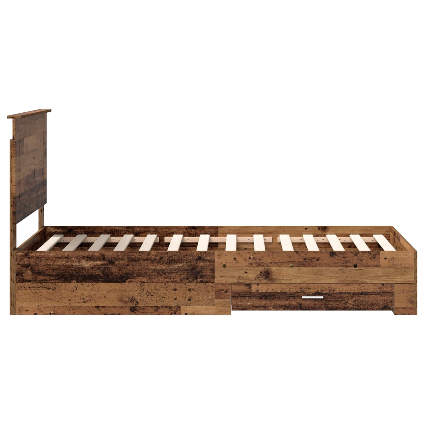 vidaXL Bettrahmen mit Kopfteil Altholz 100 x 200 cm Holzwerkstoff