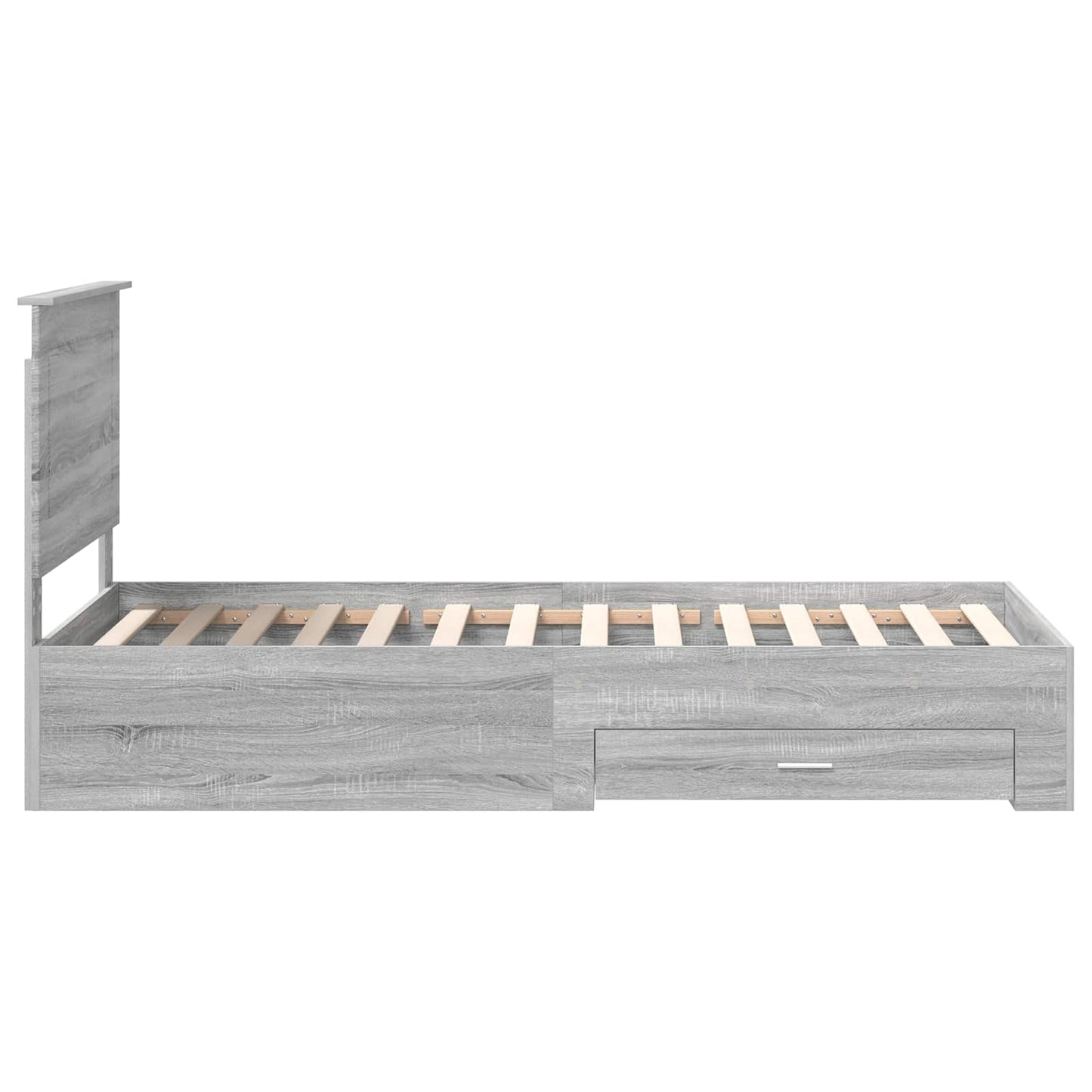 vidaXL Bettrahmen mit Kopfteil Graues Sonoma 90 x 190 cm Holzwerkstoff
