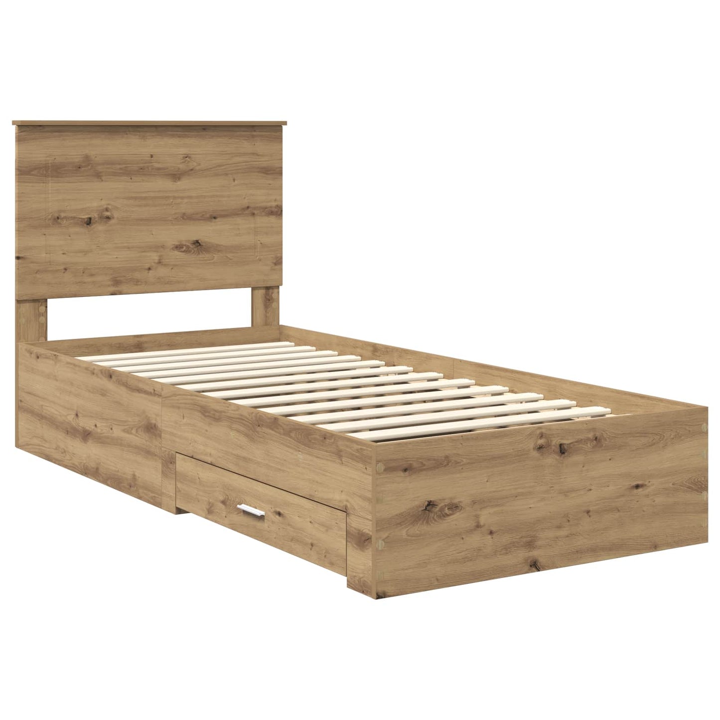 vidaXL Bettrahmen mit Kopfteil Artisan-Eiche 90 x 190 cm Holzwerkstoff