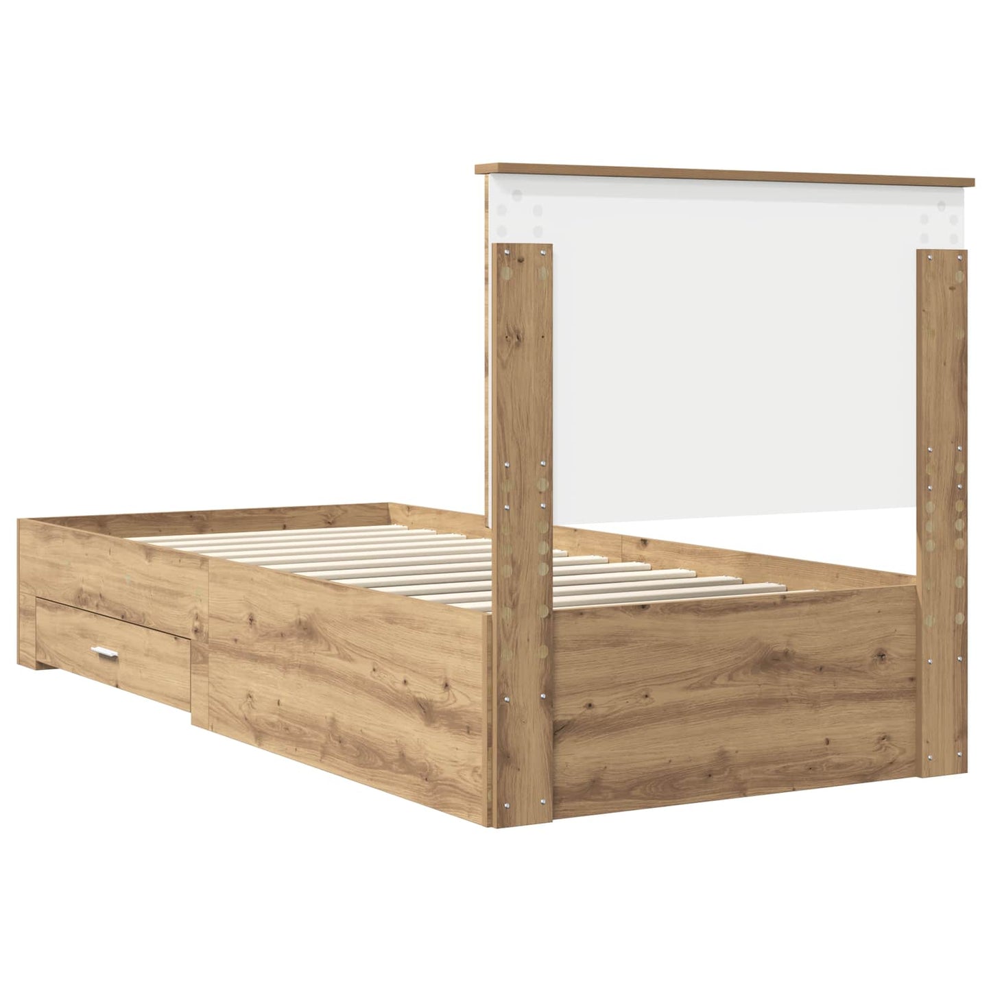 vidaXL Bettrahmen mit Kopfteil Artisan-Eiche 90 x 190 cm Holzwerkstoff
