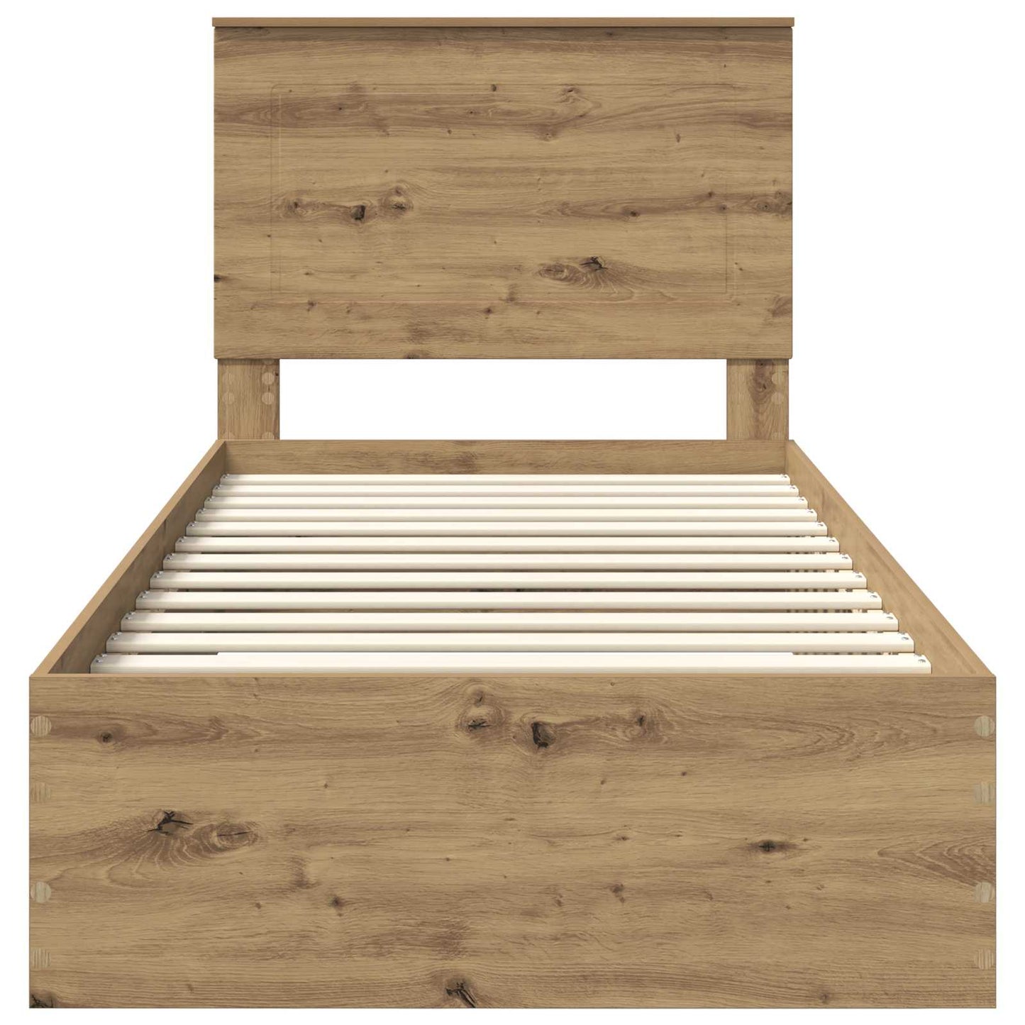 vidaXL Bettrahmen mit Kopfteil Artisan-Eiche 90 x 190 cm Holzwerkstoff