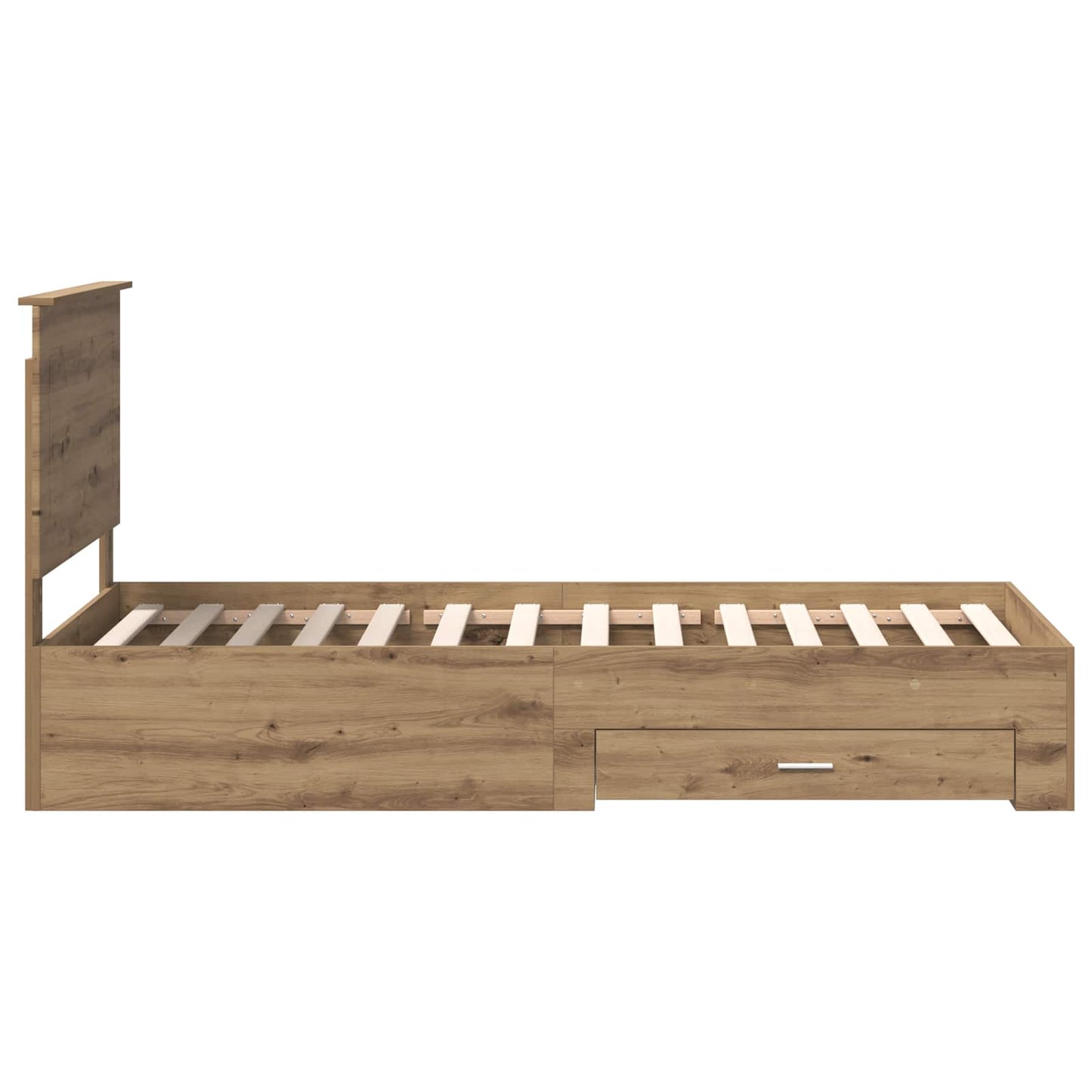 vidaXL Bettrahmen mit Kopfteil Artisan-Eiche 90 x 190 cm Holzwerkstoff