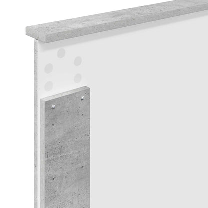 vidaXL Cadre de lit avec tête de lit Gris Béton 90 x 200 cm Bois d'ingénierie