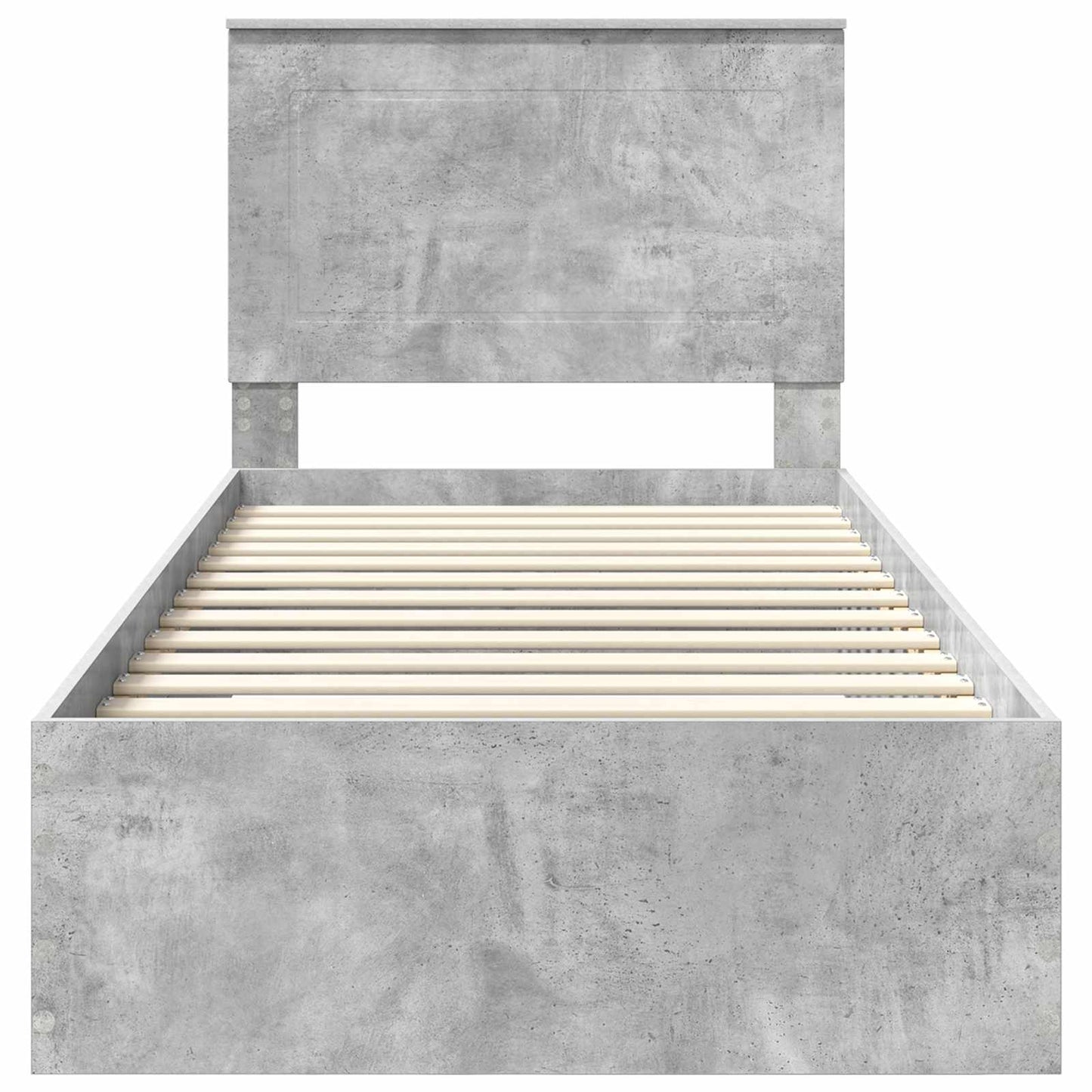 vidaXL Cadre de lit avec tête de lit Gris Béton 90 x 200 cm Bois d'ingénierie