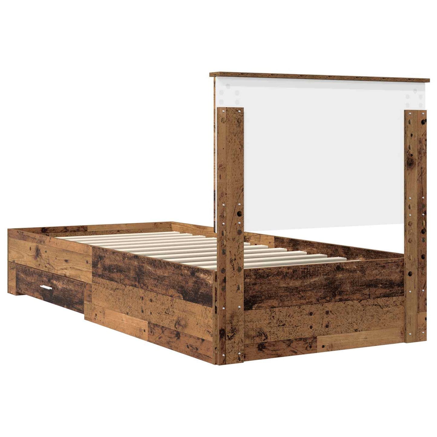 Cadre de lit avec tête de lit vidaXL bois de récupération 90 x 200 cm bois d'ingénierie