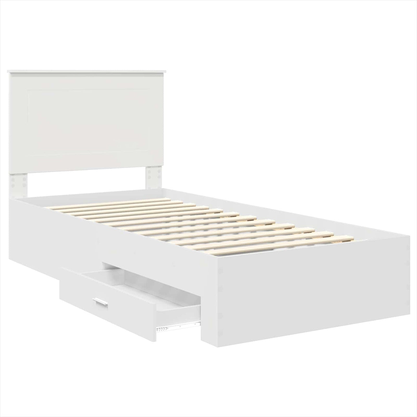 vidaXL Bettrahmen Weiß und Silber 75 x 190 cm Holzwerkstoff