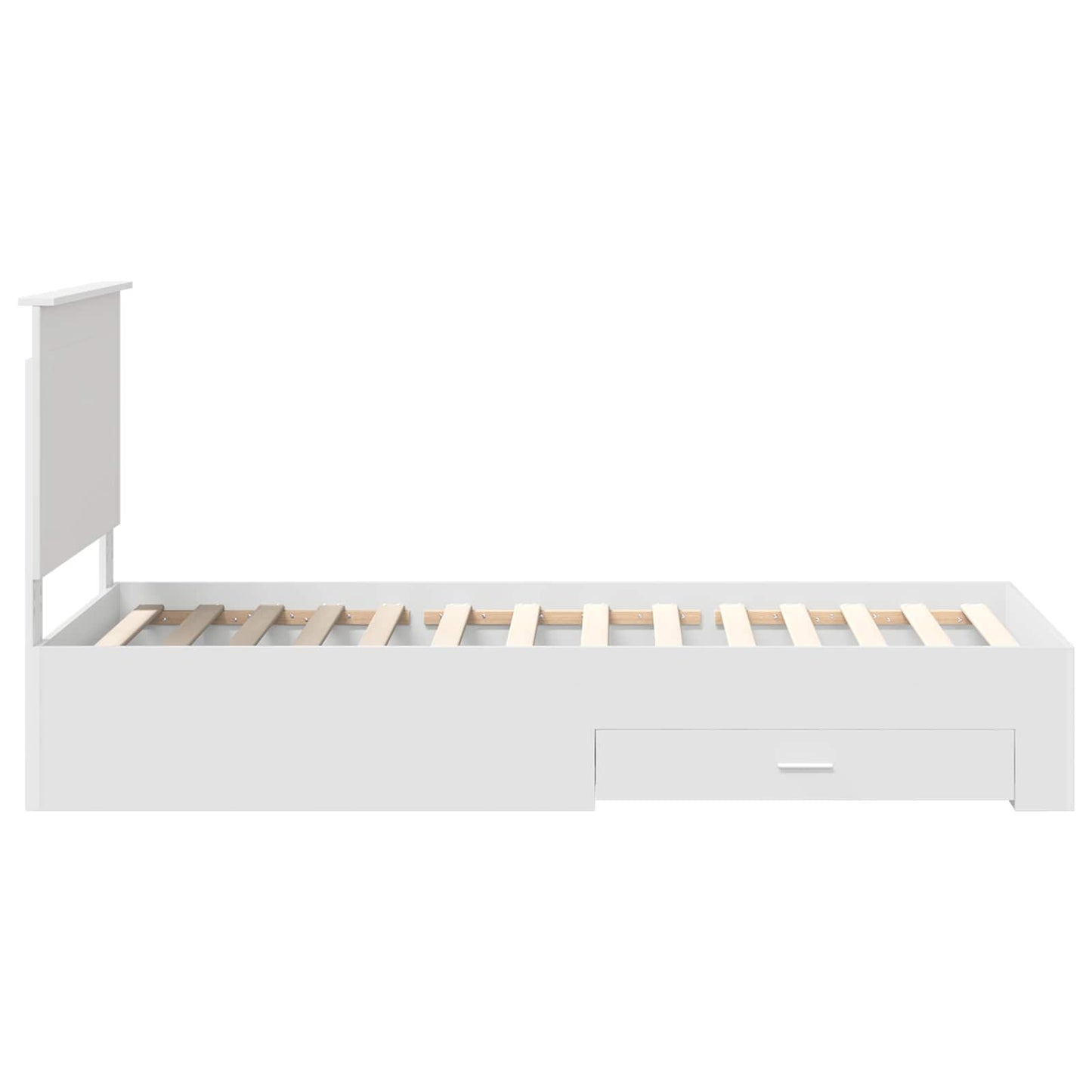 vidaXL Bettrahmen Weiß und Silber 75 x 190 cm Holzwerkstoff