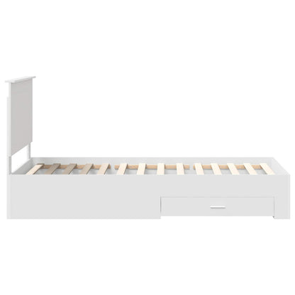 vidaXL Bettrahmen Weiß und Silber 75 x 190 cm Holzwerkstoff