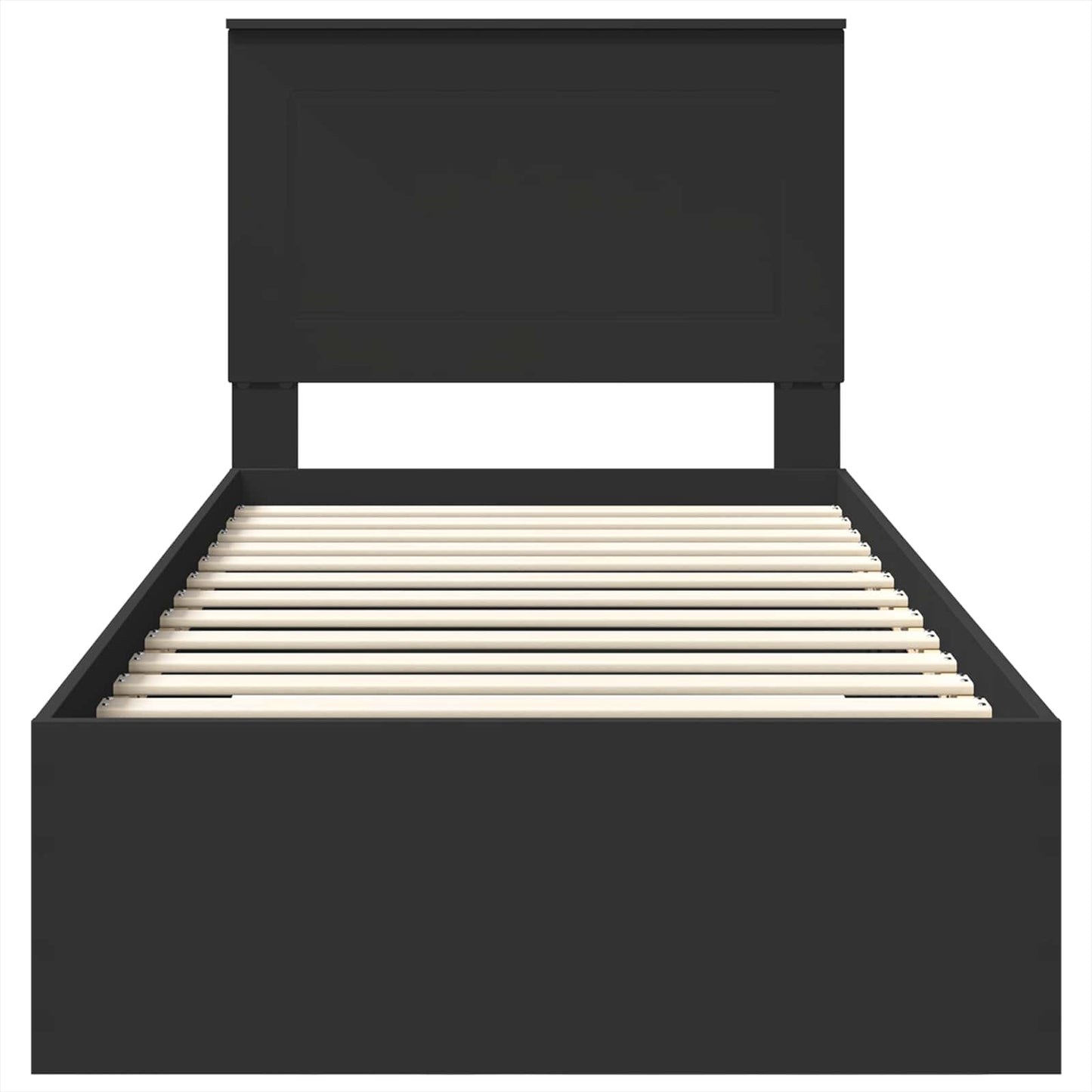 Bettrahmen Schwarz und Silber 75 x 190 cm Holzwerkstoff