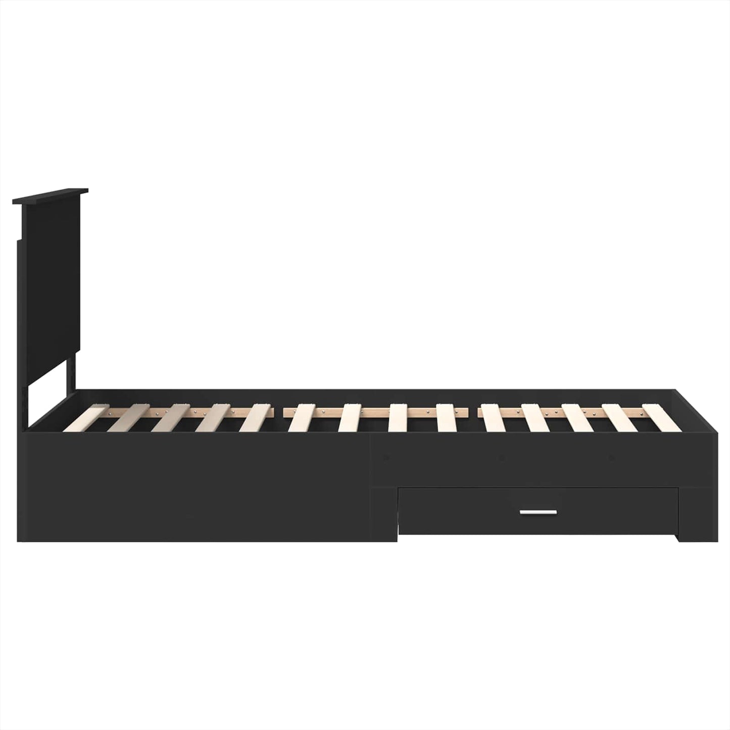 Bettrahmen Schwarz und Silber 75 x 190 cm Holzwerkstoff