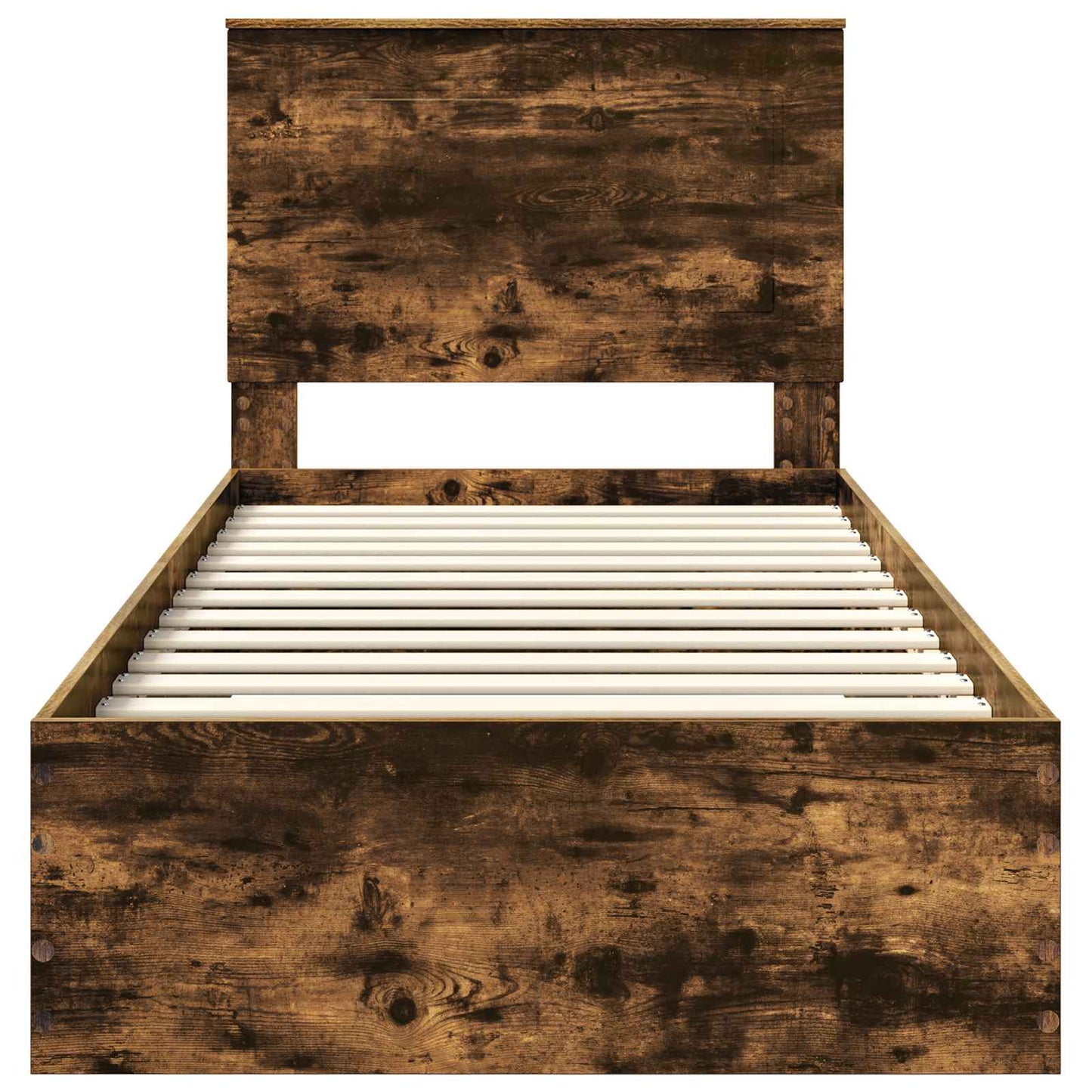 vidaXL Bettrahmen Rauchige Eiche und Silber 75 x 190 cm Holzwerkstoff
