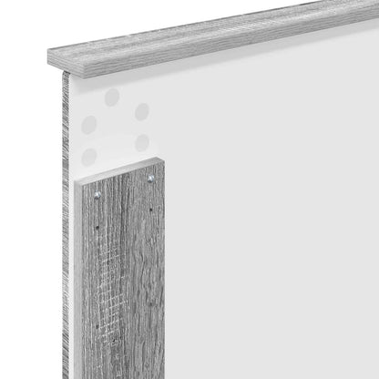 vidaXL Bettrahmen Graue Sonoma und Silber 75 x 190 cm Holzwerkstoff