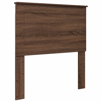 vidaXL Bettrahmen Braune Eiche und Silber 75 x 190 cm Holzwerkstoff