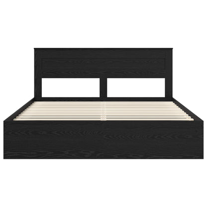 vidaXL Bettrahmen Schwarz 200 x 200 cm Massives Kiefernholz