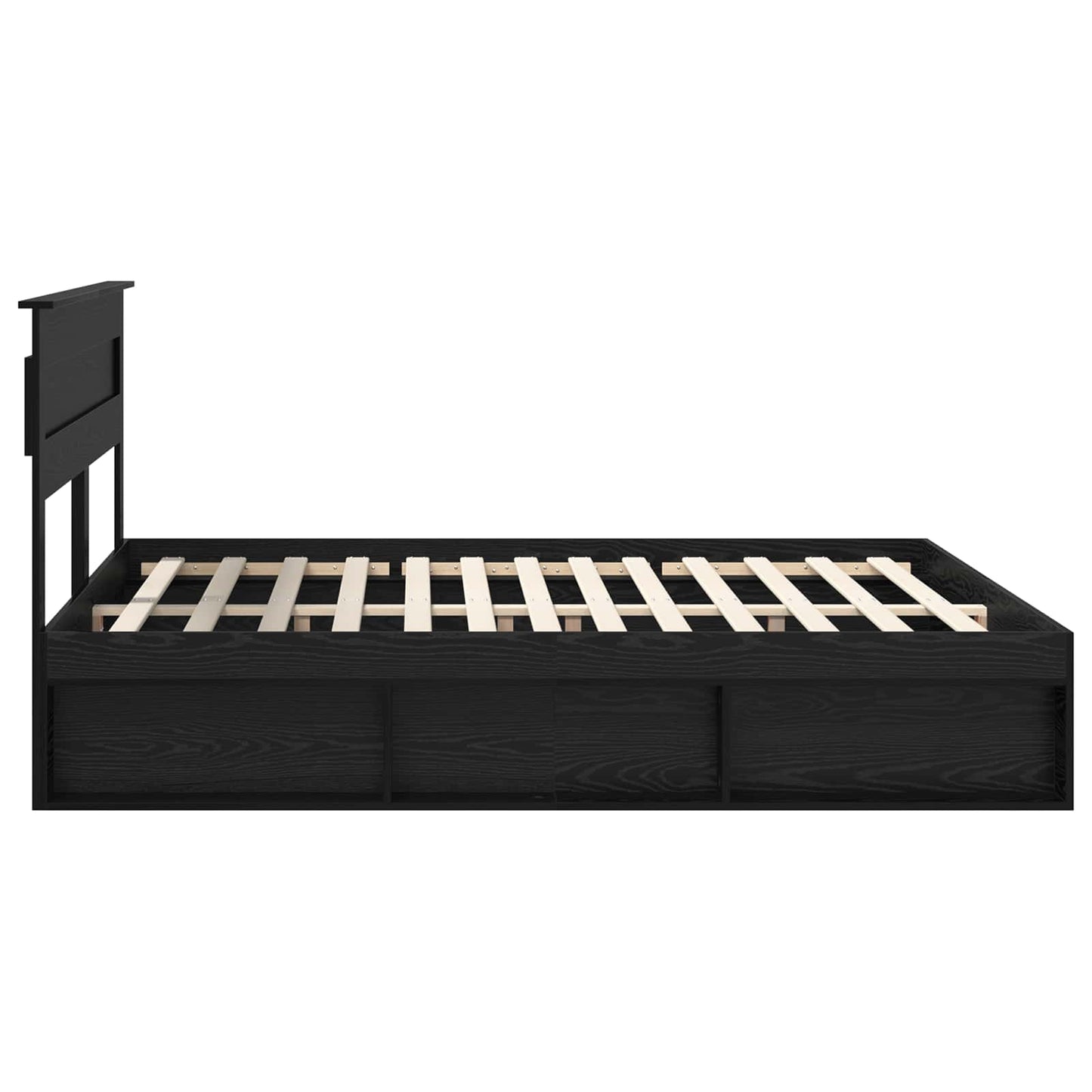 vidaXL Bettrahmen Schwarz 200 x 200 cm Massives Kiefernholz