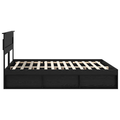 vidaXL Bettrahmen Schwarz 200 x 200 cm Massives Kiefernholz