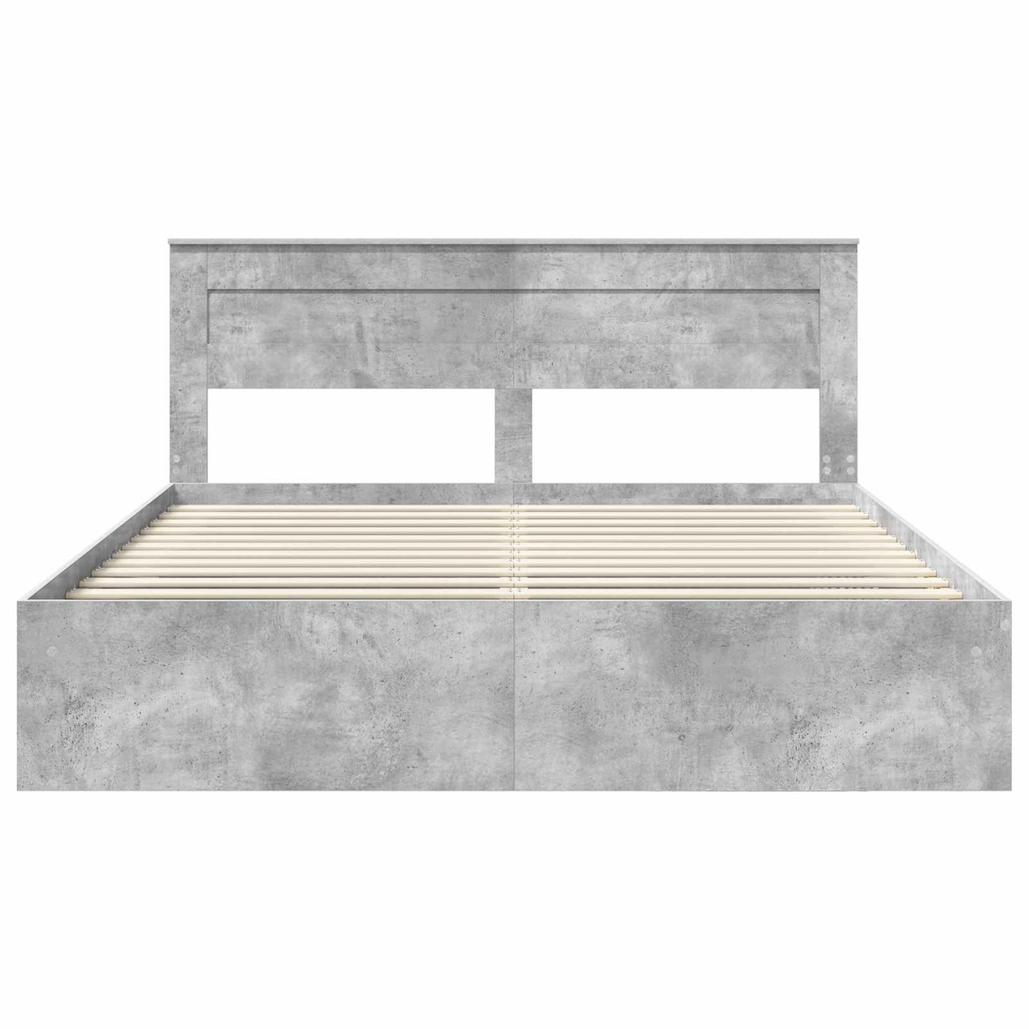 vidaXL Bettrahmen mit Kopfteil Beton 200 x 200 cm Massives Kiefernholz