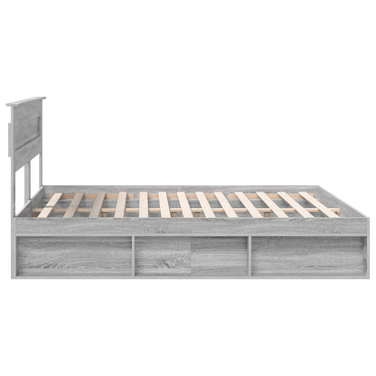 vidaXL Cadre de lit Gris Sonoma 200 x 200 cm Pin massif