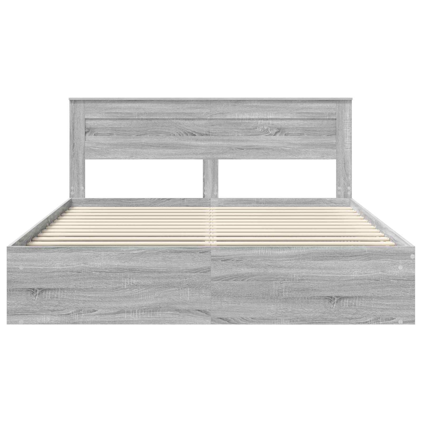 vidaXL Bettrahmen Graues Sonoma 180 x 200 cm Massives Kiefernholz
