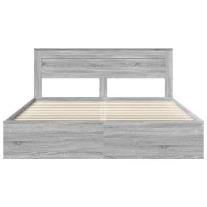 vidaXL Bettrahmen Graues Sonoma 180 x 200 cm Massives Kiefernholz