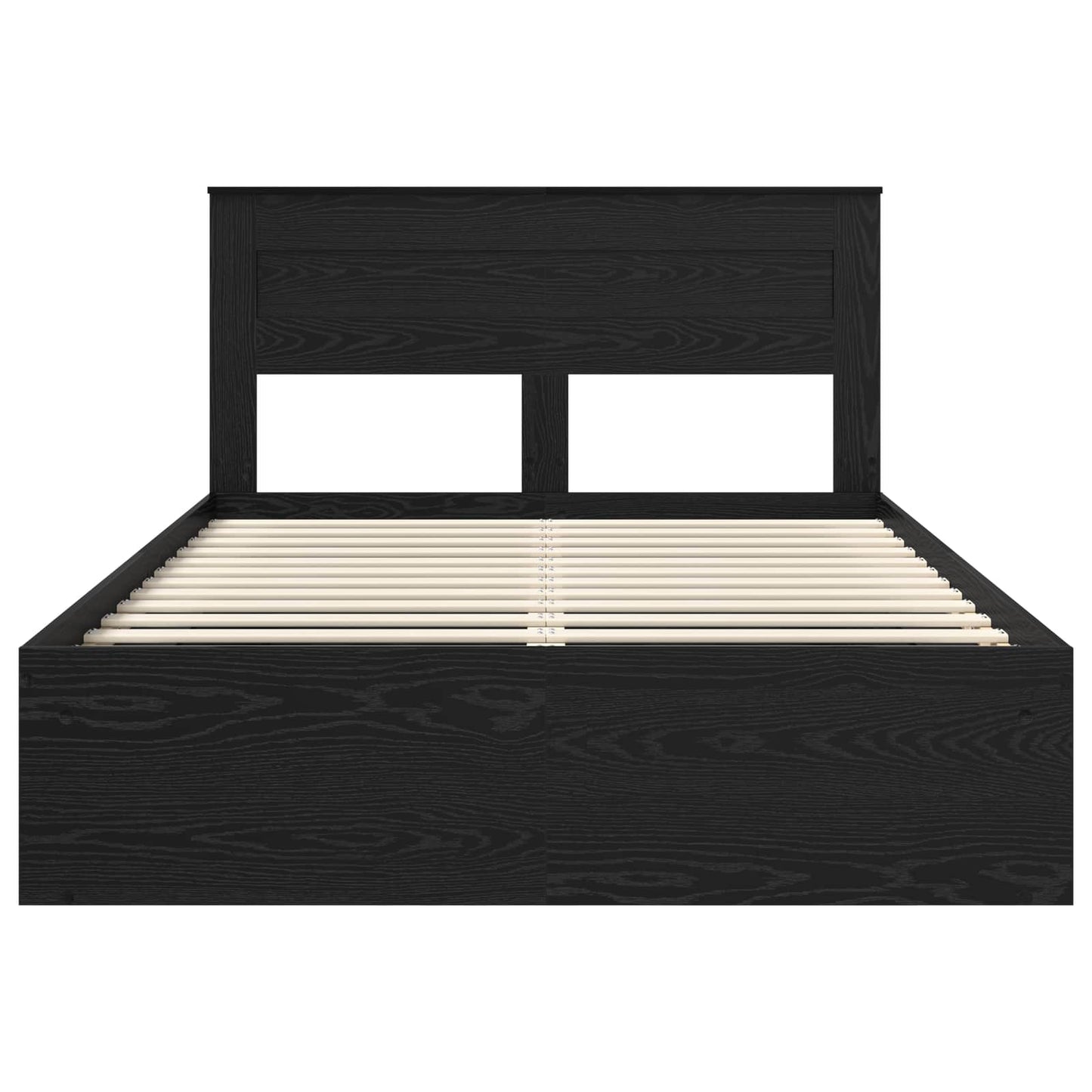 Bettrahmen Schwarz 150 x 200 cm Massives Kiefernholz