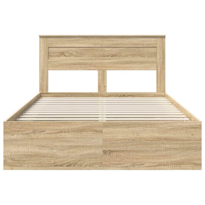 vidaXL Bettrahmen Sonoma-Eiche 150 x 200 cm Massives Kiefernholz