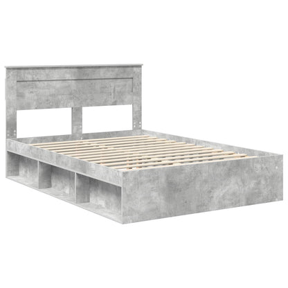 vidaXL Cadre de lit Gris béton 150 x 200 cm Bois de pin massif
