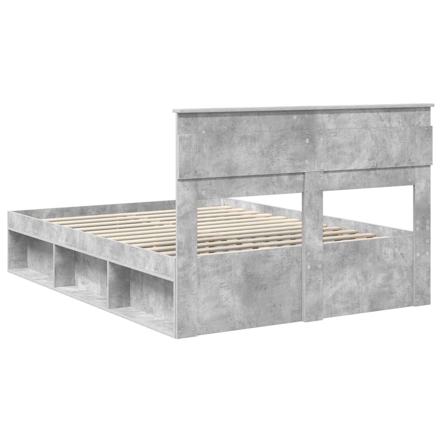 vidaXL Cadre de lit Gris béton 150 x 200 cm Bois de pin massif