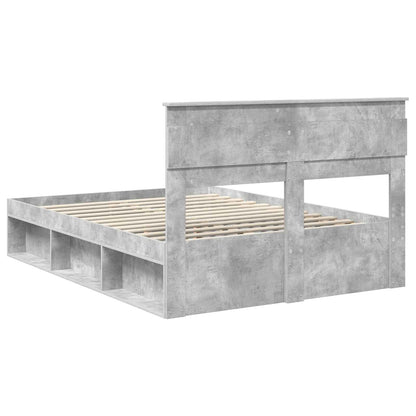 vidaXL Cadre de lit Gris béton 150 x 200 cm Bois de pin massif