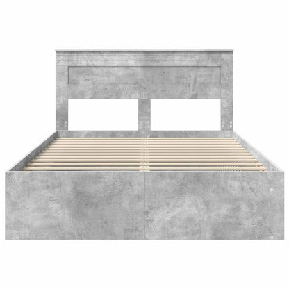 vidaXL Cadre de lit Gris béton 150 x 200 cm Bois de pin massif