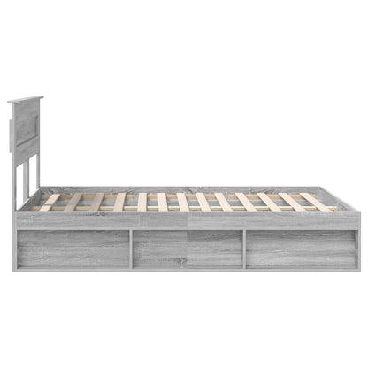 vidaXL Cadre de lit Sonoma gris 150 x 200 cm Bois de pin massif
