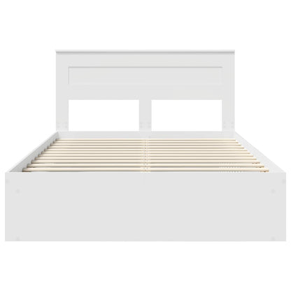 vidaXL Cadre de lit avec tête de lit Blanc 140 x 190 cm Bois de pin massif
