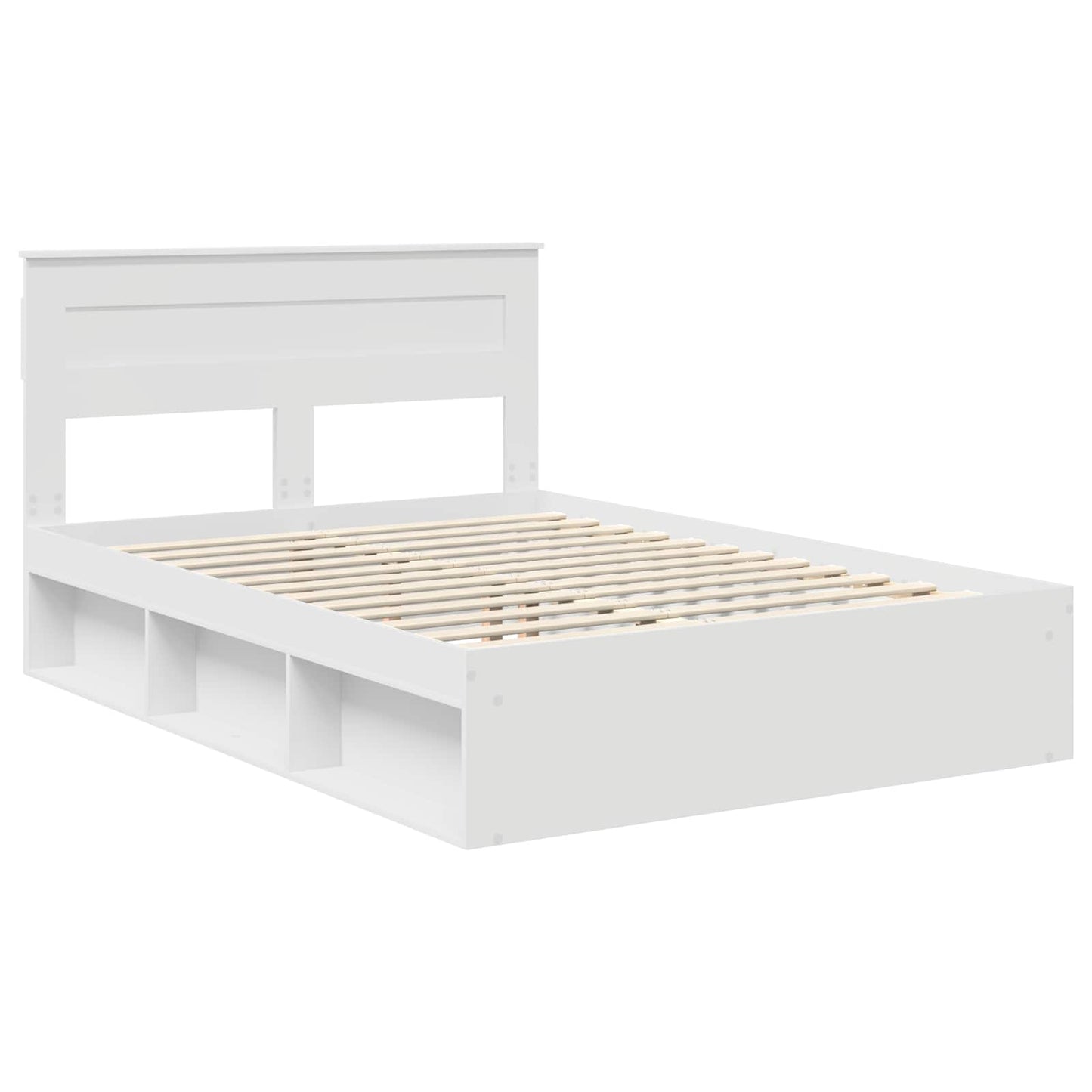 vidaXL Cadre de lit avec tête de lit Blanc 140 x 200 cm Bois de pin massif