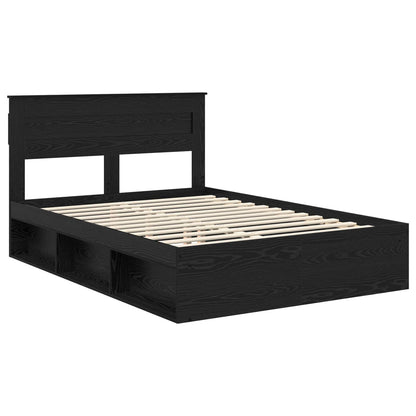vidaXL Cadre de lit noir 140 x 200 cm Bois de pin massif