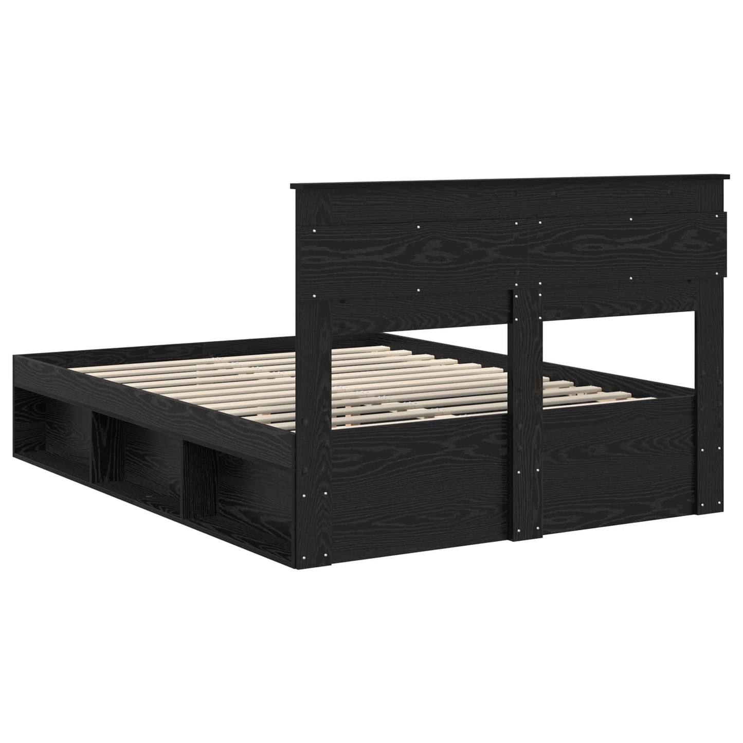 vidaXL Cadre de lit noir 140 x 200 cm Bois de pin massif